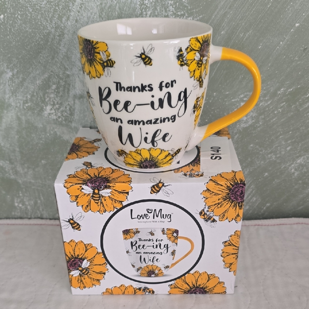 Love Mug Bee-ing A Amazing Wife Bone China Mug NIB